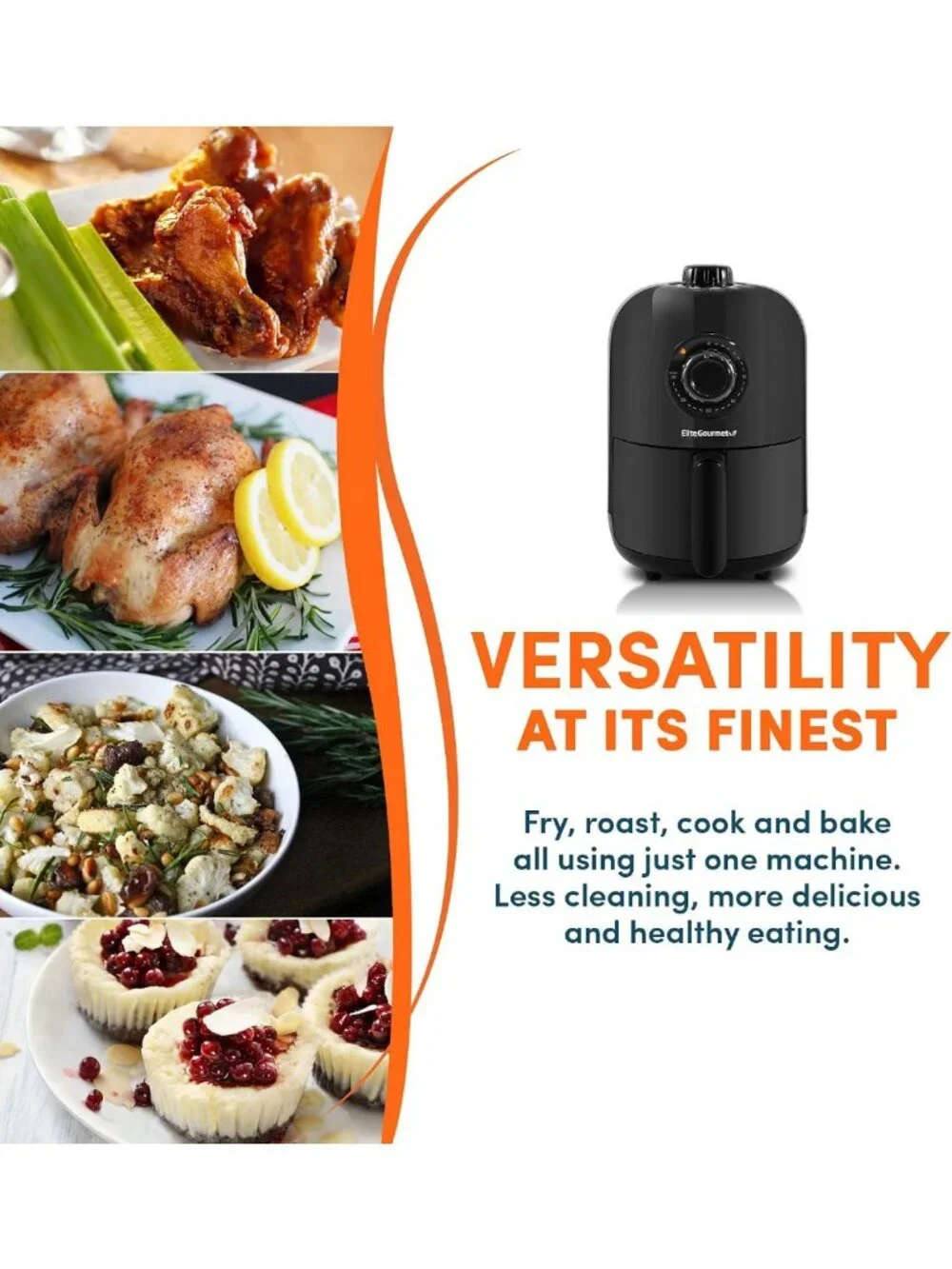 Compact Oil-Less Personal Air Fryer | 1000W Healthy Cooker with Timer & Temp